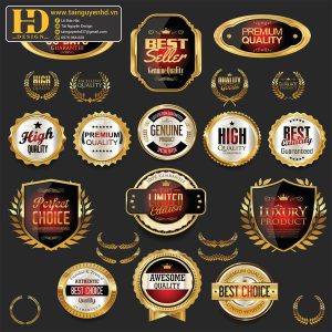 Premium Quality, Vector Logo Huy Hiệu, Gold (38)
