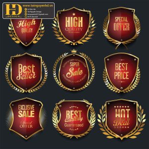 Premium Quality, Vector Logo Huy Hiệu, Gold (40)