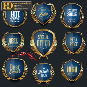 Premium Quality, Vector Logo Huy Hiệu, Gold (41)