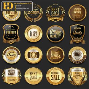 Premium Quality, Vector Logo Huy Hiệu, Gold (44)
