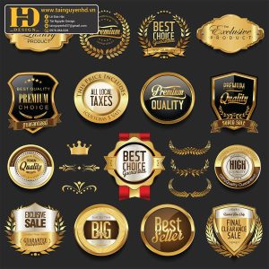 Premium Quality, Vector Logo Huy Hiệu, Gold (45)