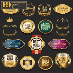 Premium Quality, Vector Logo Huy Hiệu, Gold (46)