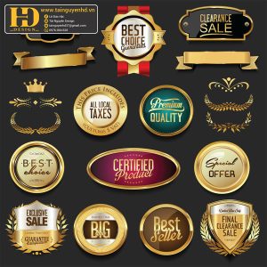 Premium Quality, Vector Logo Huy Hiệu, Gold (47)