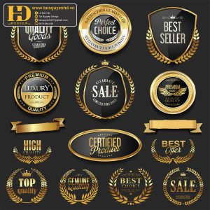 Premium Quality, Vector Logo Huy Hiệu, Gold (48)