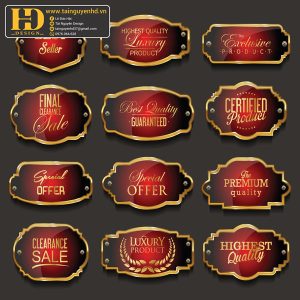 Premium Quality, Vector Logo Huy Hiệu, Gold (51)