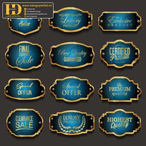 Premium Quality, Vector Logo Huy Hiệu, Gold (52)