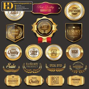 Premium Quality, Vector Logo Huy Hiệu, Gold (53)