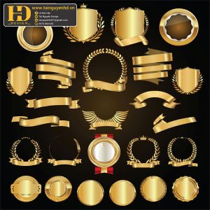 Premium Quality, Vector Logo Huy Hiệu, Gold (6)