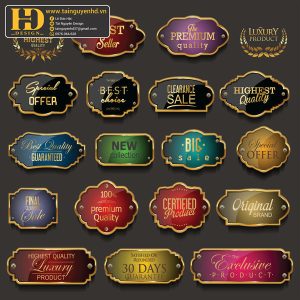 Premium Quality, Vector Logo Huy Hiệu, Gold (61)