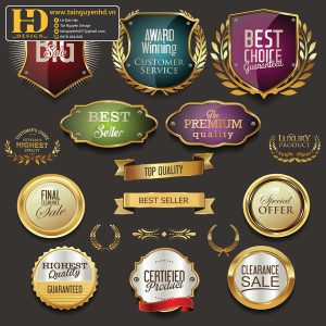 Premium Quality, Vector Logo Huy Hiệu, Gold (63)
