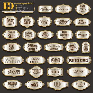 Premium Quality, Vector Logo Huy Hiệu, Gold (64)