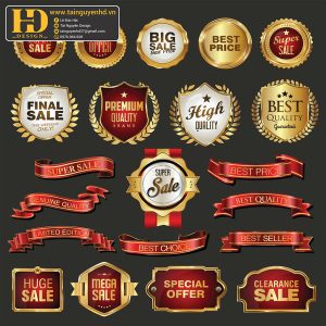 Premium Quality, Vector Logo Huy Hiệu, Gold (65)