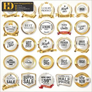 Premium Quality, Vector Logo Huy Hiệu, Gold (66)