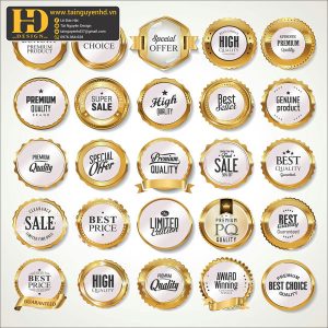 Premium Quality, Vector Logo Huy Hiệu, Gold (67)
