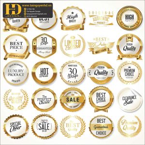 Premium Quality, Vector Logo Huy Hiệu, Gold (68)