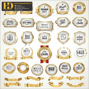 Premium Quality, Vector Logo Huy Hiệu, Gold (69)
