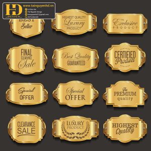 Premium Quality, Vector Logo Huy Hiệu, Gold (74)