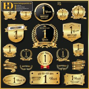 Premium Quality, Vector Logo Huy Hiệu, Gold (78)