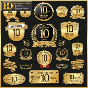 Premium Quality, Vector Logo Huy Hiệu, Gold (83)