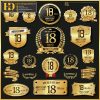 Premium Quality, Vector Logo Huy Hiệu, Gold (84)