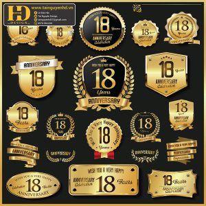 Premium Quality, Vector Logo Huy Hiệu, Gold (84)