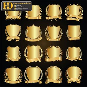 Premium Quality, Vector Logo Huy Hiệu, Gold (9)