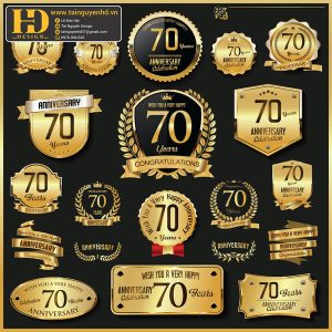 Premium Quality, Vector Logo Huy Hiệu, Gold (92)