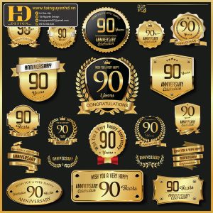Premium Quality, Vector Logo Huy Hiệu, Gold (94)