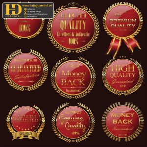 Premium Quality, Vector Logo Huy Hiệu, Gold (99)