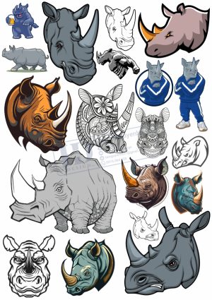 Tê Giác, Vector Động Vật (1)
