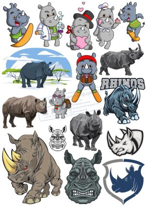 Tê Giác, Vector Động Vật (2)