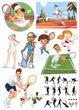 Tennis, Vector Vận Động Viên Chơi Bóng Tennis 1