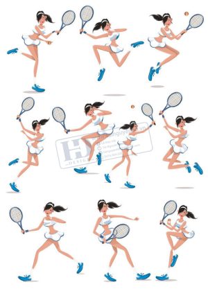 Tennis, Vector Vận Động Viên Chơi Bóng Tennis 3
