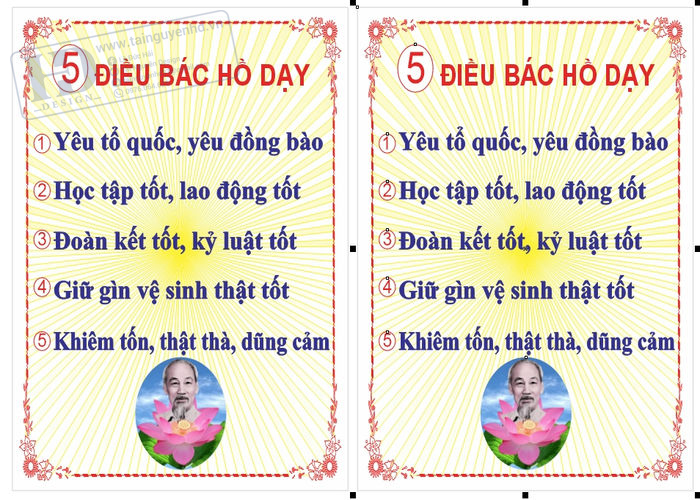 Vector 5 Điều Bác Hồ Dạy 1