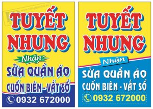 Vector Biển Quảng Cáo Sửa Quần Áo