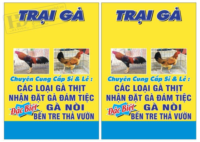 Vector Biển Quảng Cáo Trại Gà