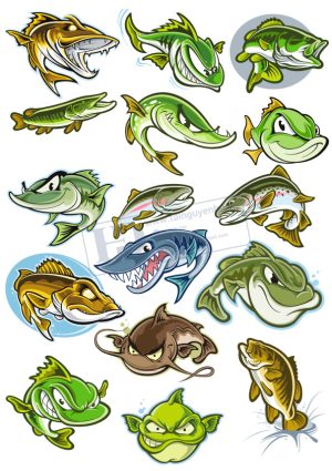 Vector Chú Cá Angry, Fish Vector