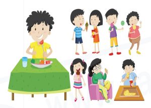 Vector Em Bé Ăn Uống