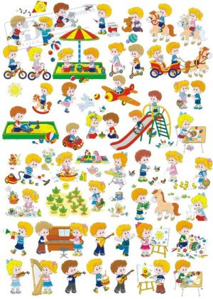 Vector Em Bé, Học Sinh, Trẻ Em Vui Chơi (3)