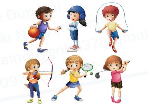 Vector Em Bé Học Sinh Vui Chơi Thể Thao 1