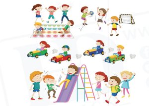 Vector Học Sinh Vui Chơi Thể Thao