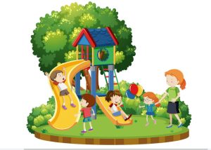 Vector Trẻ Em Chơi Cầu Trượt
