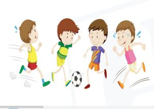 Vector Trẻ Em Đá Bóng