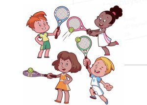 Vector Trẻ Em Đánh Quần Vợt, Tennis
