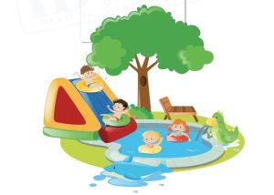 Vector Trẻ Em Vui Chơi Công Viên