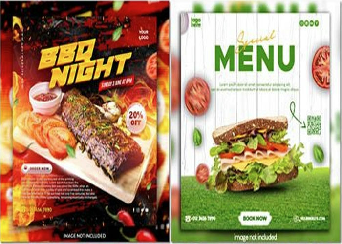 Bộ banner PSD quảng cáo đồ ăn thức uống