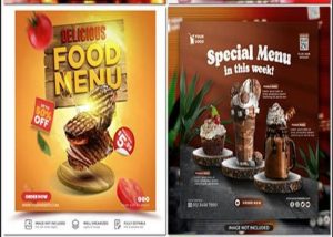 Bộ banner PSD quảng cáo đồ ăn thức uống 2