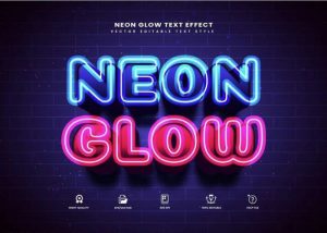Hiệu ứng chữ vector có thể chỉnh sửa ánh sáng neon