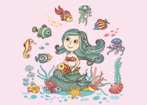 Vector Nàng Tiên Cá, Chibi Tiên Cá (1)
