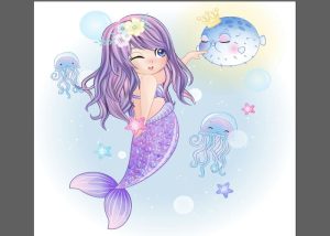 Vector Nàng Tiên Cá, Chibi Tiên Cá (10)